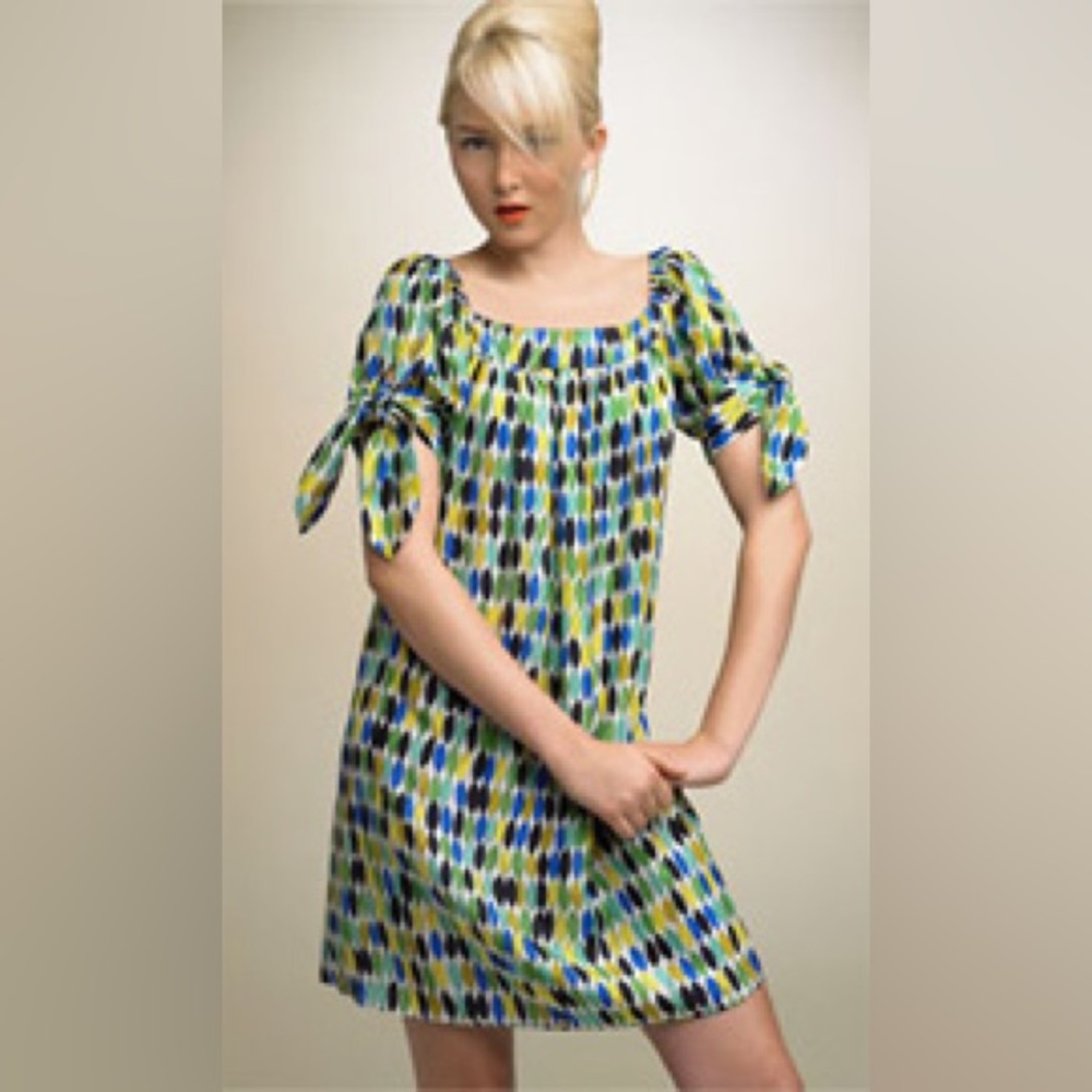 Y2K Nanette Lepore Multicolor Silk Leaf Print Dress
